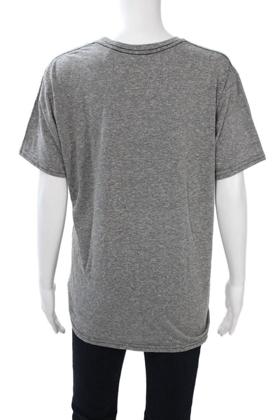 Retro Brand Mens Gray College Graphic Crew Neck Short Sleeve T-Shirt Size L