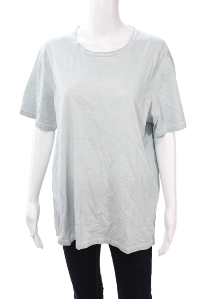 Theory Womens Basic Cotton Crew Neck Short Sleeve T Shirt Light Blue Size L
