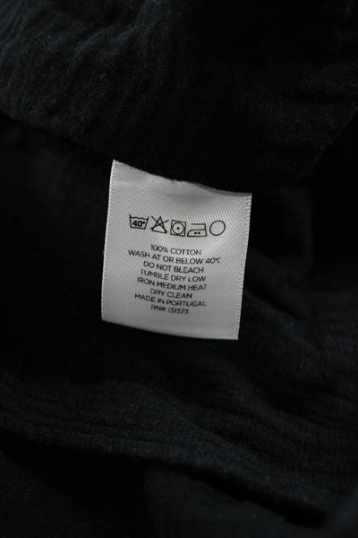 Saturdays NYC Mens Black Cotton Collared Short Sleeve Button-Up Shirt Size L