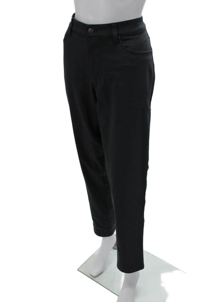 Lululemon Mens Black Ankle Cropped Pants Button Closure Size 34