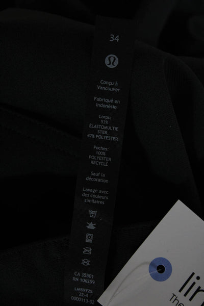 Lululemon Mens Black Ankle Cropped Pants Button Closure Size 34