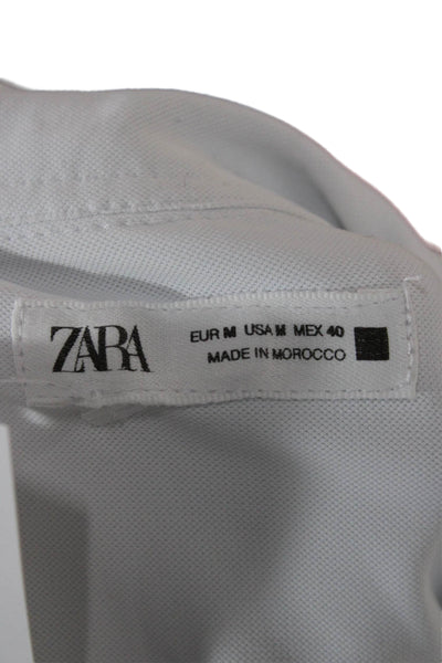 Zara Mens Collared Long Sleeve Button Down Shirt White Size M