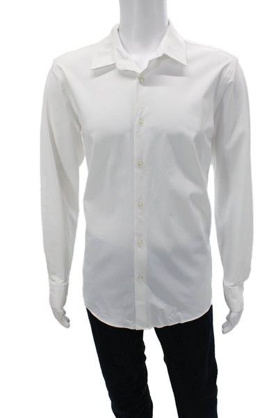 Zara Mens Collared Button Down Long Sleeve Casual Shirt White Size L
