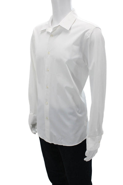 Zara Mens Collared Button Down Long Sleeve Casual Shirt White Size L