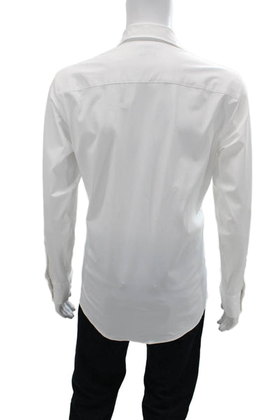 Zara Mens Collared Button Down Long Sleeve Casual Shirt White Size L
