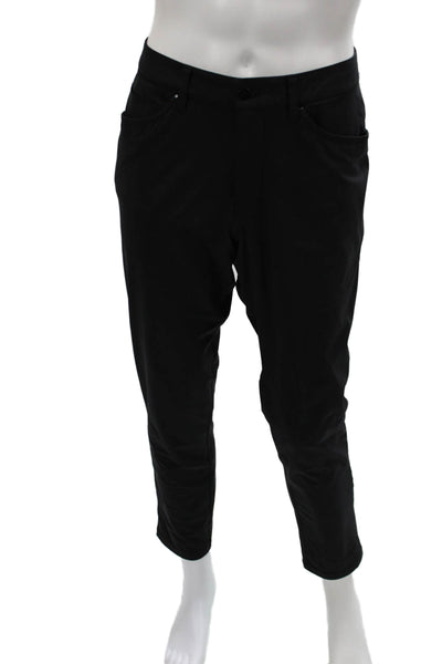 Lululemon Mens Black Ankle Cropped Wool Pants Button Size 31