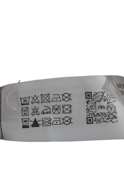 Zara Women Black Bodycon Sweater Dress V-Neck Long Sleeve Size S