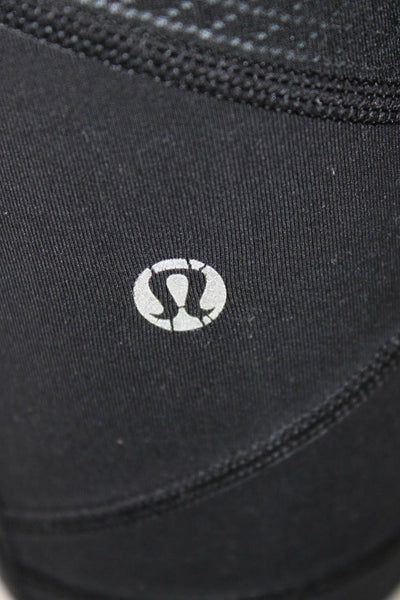 Lululemon Womens Capri Cropped Leggings Black Nylon Blend Zip Size 6