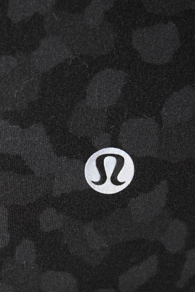 Lululemon Womens Black Leopard Capri Leggings Nylon Blend Size 8