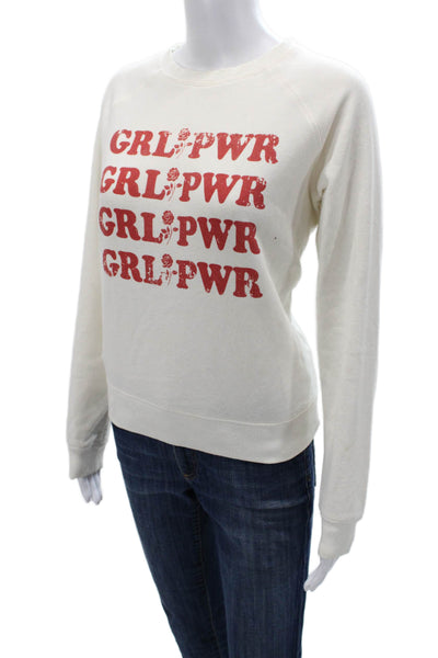 Rebecca Minkoff Women Pullover Sweatshirt White Graphic Print Size M