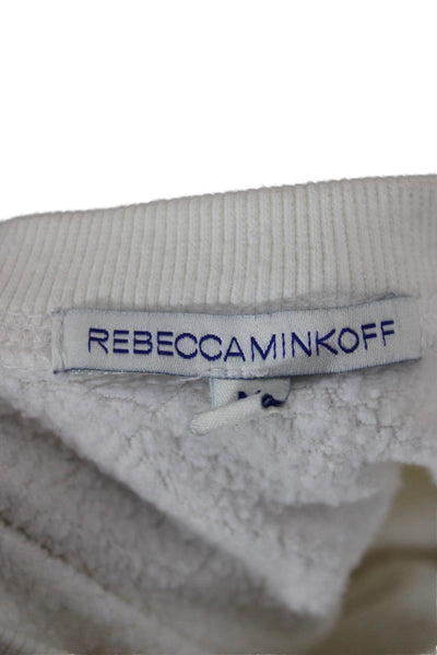 Rebecca Minkoff Women Pullover Sweatshirt White Graphic Print Size M