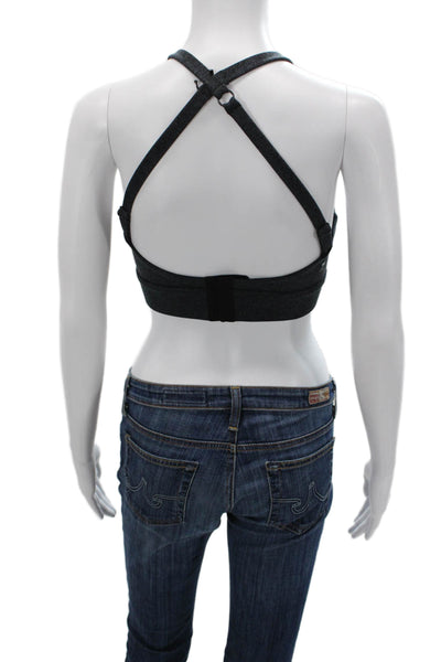 We Me Womens Gray V Neck Bra Polyester Spandex Sleeveless Size S
