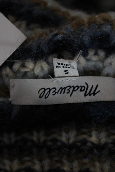 Madewell Womens Beige Striped V-Neck Button Cardigan Sweater Size S