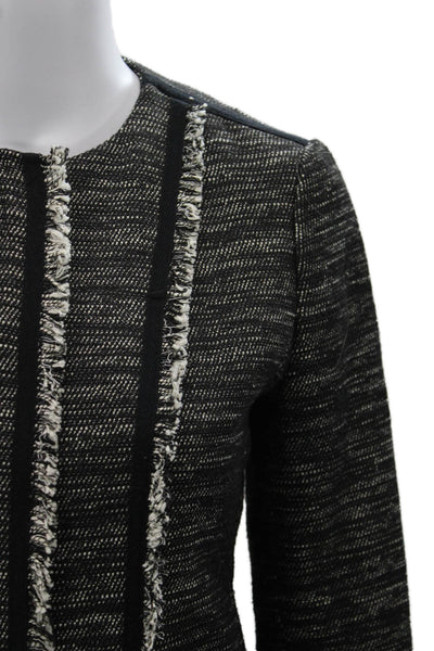 Vince Women Black Blazer Long Sleeve Hook & Eye Designer Size 2