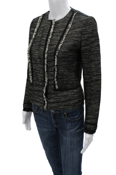 Vince Women Black Blazer Long Sleeve Hook & Eye Designer Size 2