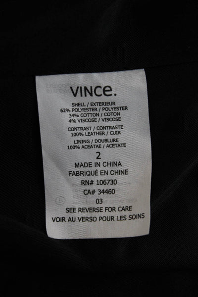 Vince Women Black Blazer Long Sleeve Hook & Eye Designer Size 2