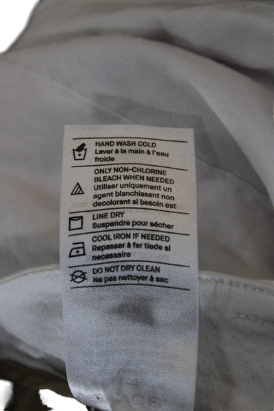 Vince Women Petite White Cropped Capri Pants Linen Blend Size S