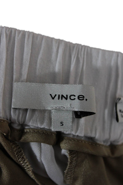 Vince Women Petite White Cropped Capri Pants Linen Blend Size S