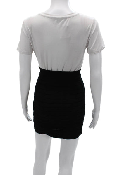 Rag & Bone Womens Bandage Mini Skirt Black Polyester Blend Size S