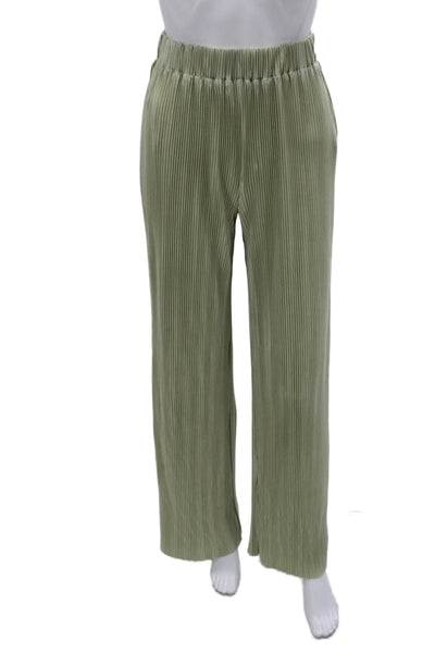 Commense Womens Bohemian Striped Green Polyester Dress Pants Size S