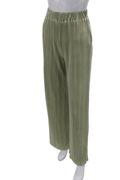Commense Womens Bohemian Striped Green Polyester Dress Pants Size S