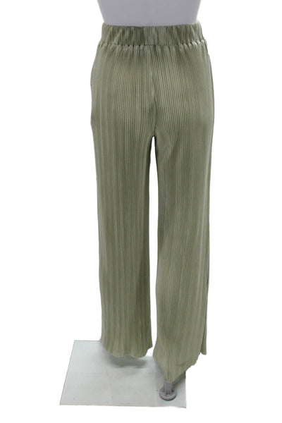 Commense Womens Bohemian Striped Green Polyester Dress Pants Size S