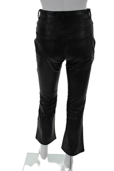 Paige Black Label Women Cropped Biker Pants Black 100% Polyurethane Size 24