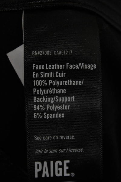 Paige Black Label Women Cropped Biker Pants Black 100% Polyurethane Size 24
