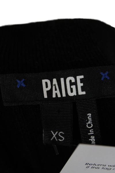 Paige Women Black Striped Cashmere Crewneck Pullover Sweater Size XS