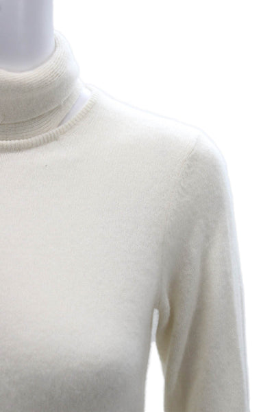 C by Bloomingdales Women White Cashmere Turtleneck Sweater Size XS
