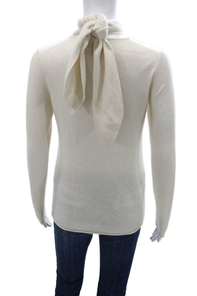 C by Bloomingdales Women White Cashmere Turtleneck Sweater Size XS