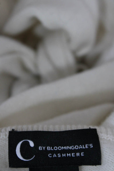 C by Bloomingdales Women White Cashmere Turtleneck Sweater Size XS