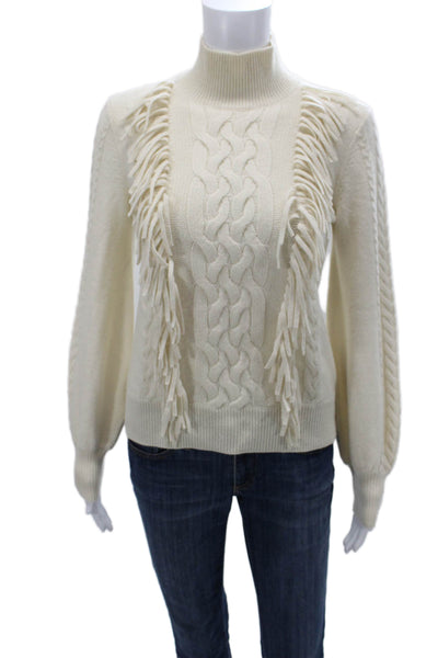 Aqua Cashmere Women Cashmere Pullover Sweater Beige Mock Neck Size XS