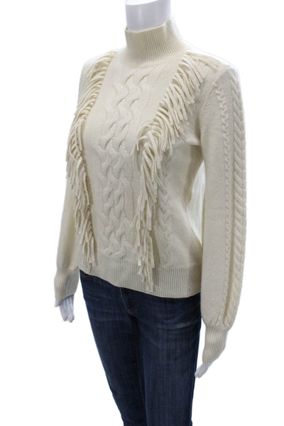 Aqua Cashmere Women Cashmere Pullover Sweater Beige Mock Neck Size XS