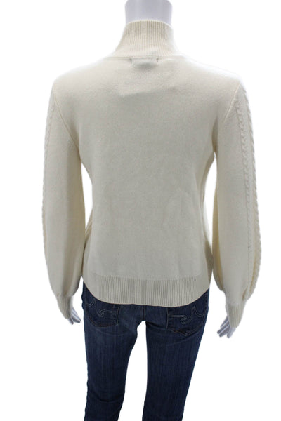 Aqua Cashmere Women Cashmere Pullover Sweater Beige Mock Neck Size XS