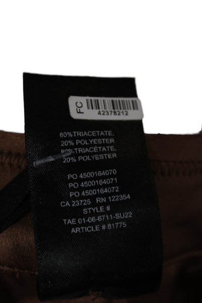 Babaton Womens Cargo Dress Pants Brown Triacetate Blend Size 6