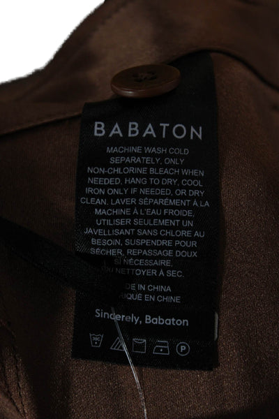Babaton Womens Cargo Dress Pants Brown Triacetate Blend Size 6