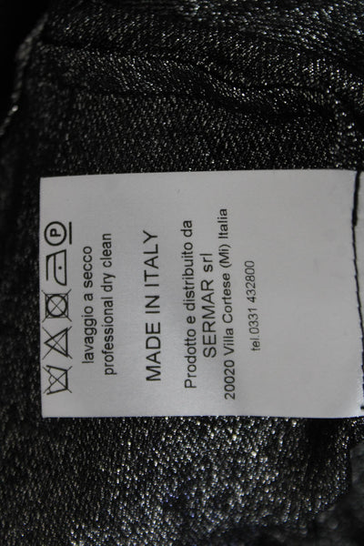 Room 52 Women Dark Gray Button-Up Blouse Silk Blend Long Sleeve 80s Size 42