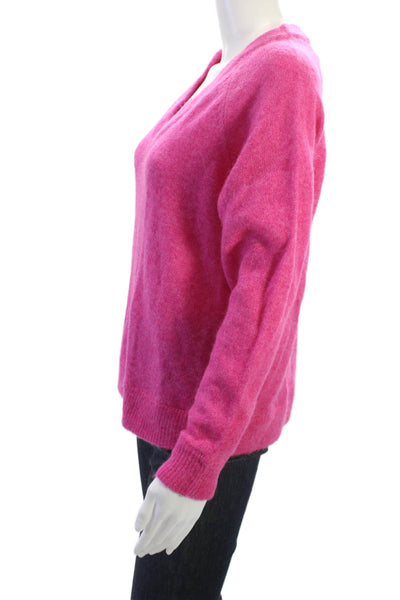 Selected Femme Women Pullover Sweater V Neck Long Sleeve Pink Size S