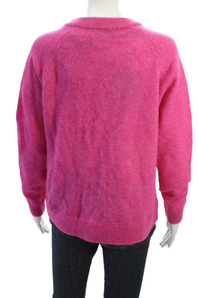 Selected Femme Women Pullover Sweater V Neck Long Sleeve Pink Size S