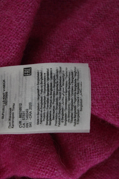 Selected Femme Women Pullover Sweater V Neck Long Sleeve Pink Size S