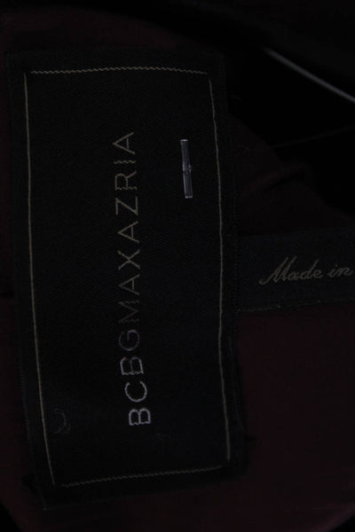BCBGMAXAZRIA Women Biker Motorcycle Jacket Brown Zip Long Sleeve Size L