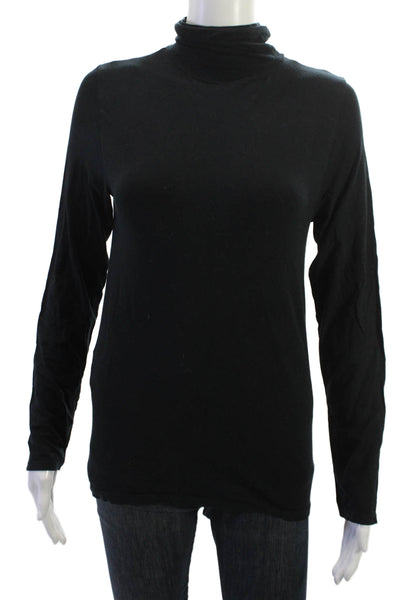 Elie Tahari Womens Black Modal Blend Turtleneck Long Sleeve Top Size S