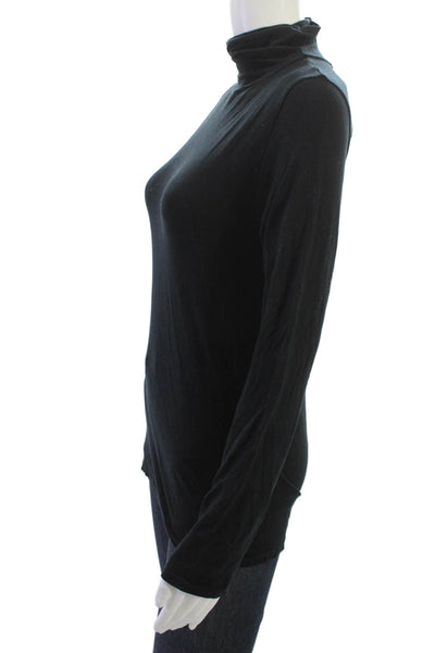 Elie Tahari Womens Black Modal Blend Turtleneck Long Sleeve Top Size S
