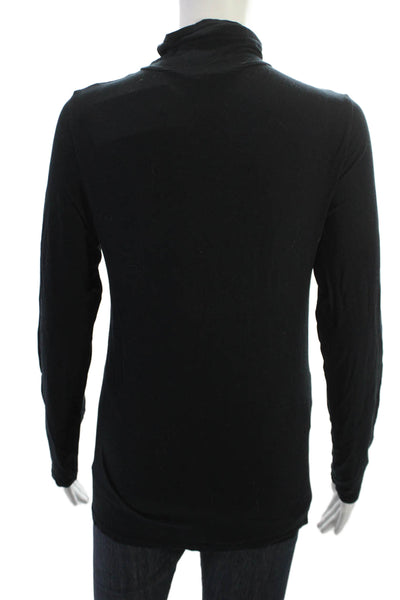 Elie Tahari Womens Black Modal Blend Turtleneck Long Sleeve Top Size S