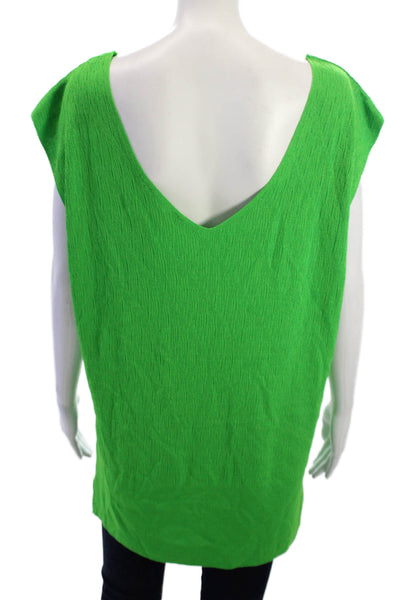 Zara Womens Sleeveless V-Neck Tunic Green Size M