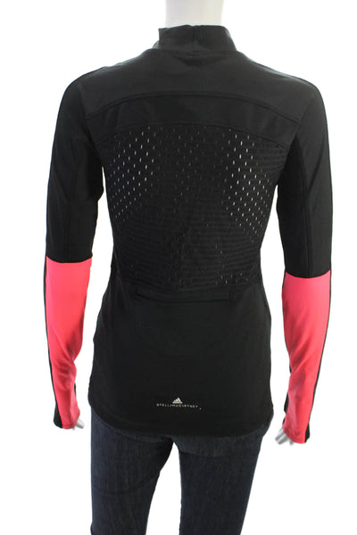 Stella McCartney Womens Color Block Laser Detail Active Top Black Orange Size S