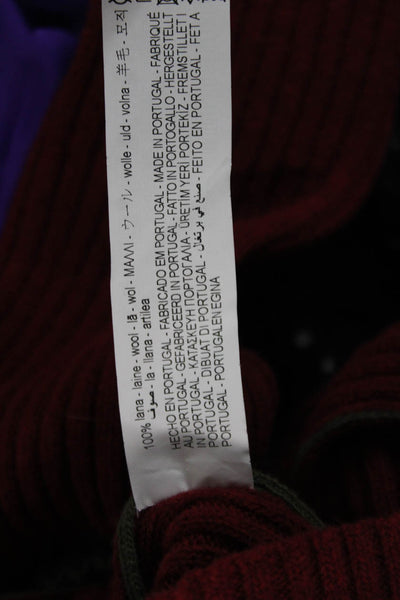 Zara Womens Pullover Turtleneck Wool Red Army Solid Long Sleeve Size S