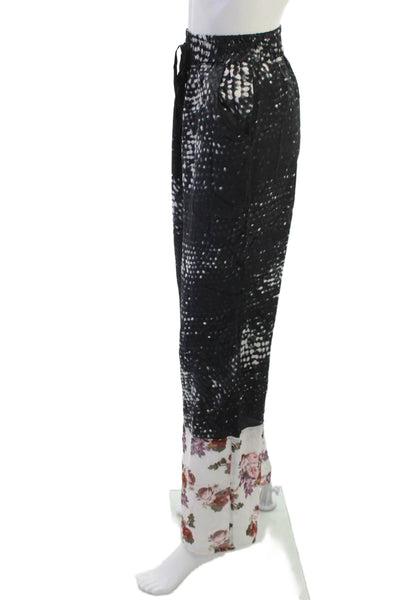 Gypsy Junkies Womens Jogger Pants Black Silk Blend Floral Size 1