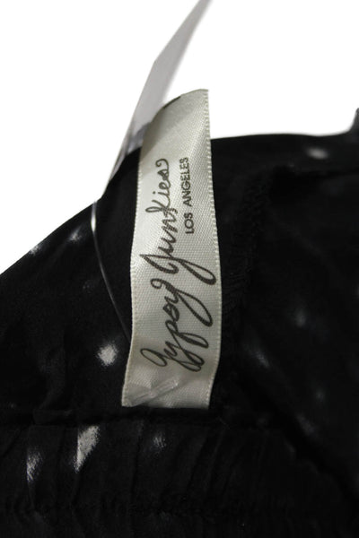 Gypsy Junkies Womens Jogger Pants Black Silk Blend Floral Size 1